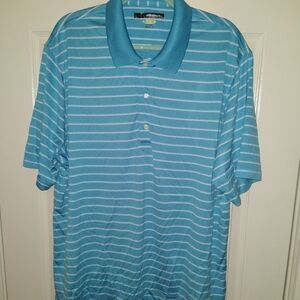 Greg Norman Play Dry Striped Short Sleeve Polo Golf Shirt Men's sz XL